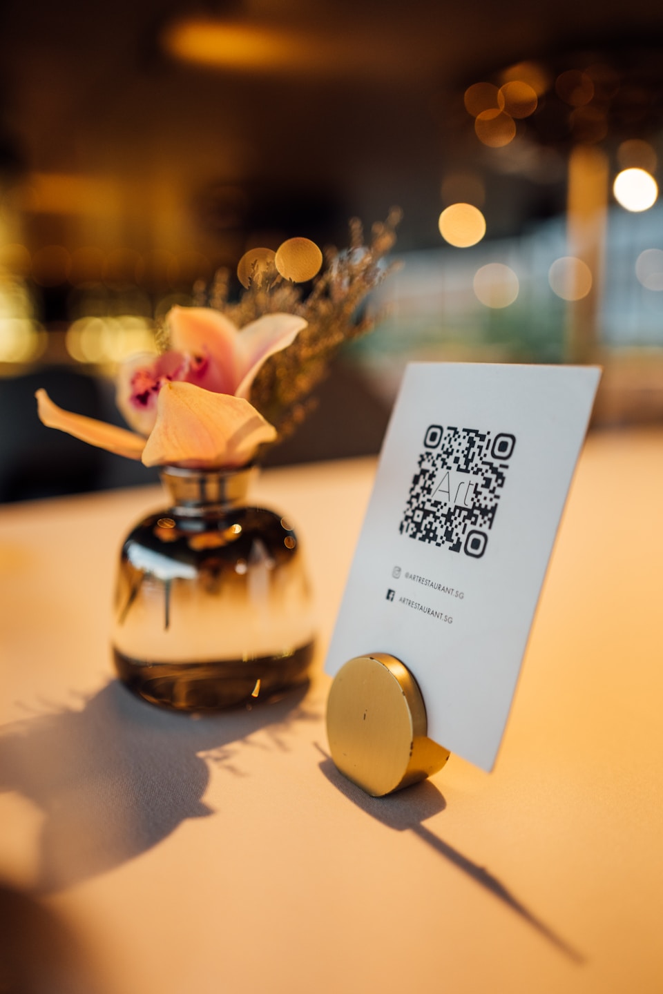 QR-code op tafelkaart